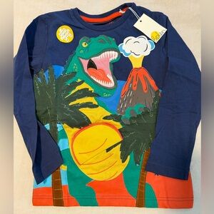 Mini Boden Dinosaur Volcano Shirt